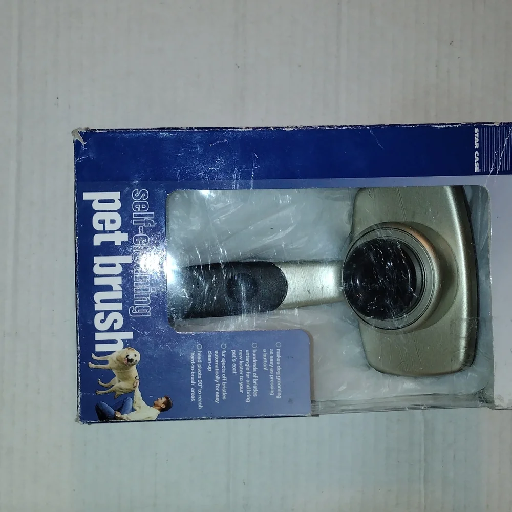 Star Case Self Cleaning Pet Dog Cat Brush Animal Well Made Sturdy HTF